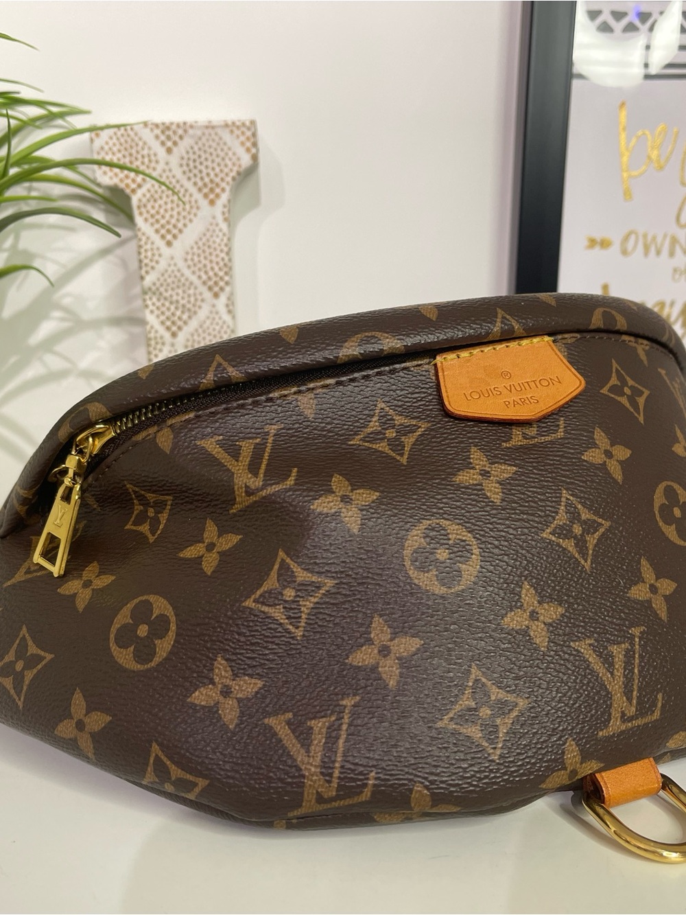 Louis Vuitton Brown Monogram Canvas Belt Bag Bumbag with Gold Hardware